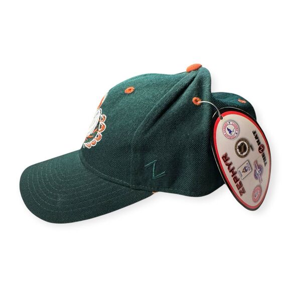 Miami Hurricanes NCAA Baseball Hat Zephyr Fitted Size 7 1/4 Embroidered Y2K BNWT - Picture 5 of 8